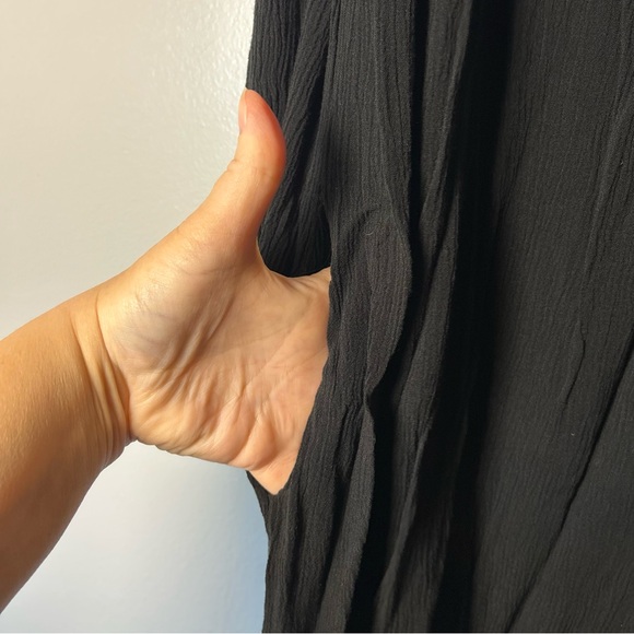 Knox Rose Large Cold Shoulder‎ Black Bohemian  Embroidered Crape Dress Cottage - Picture 5 of 9